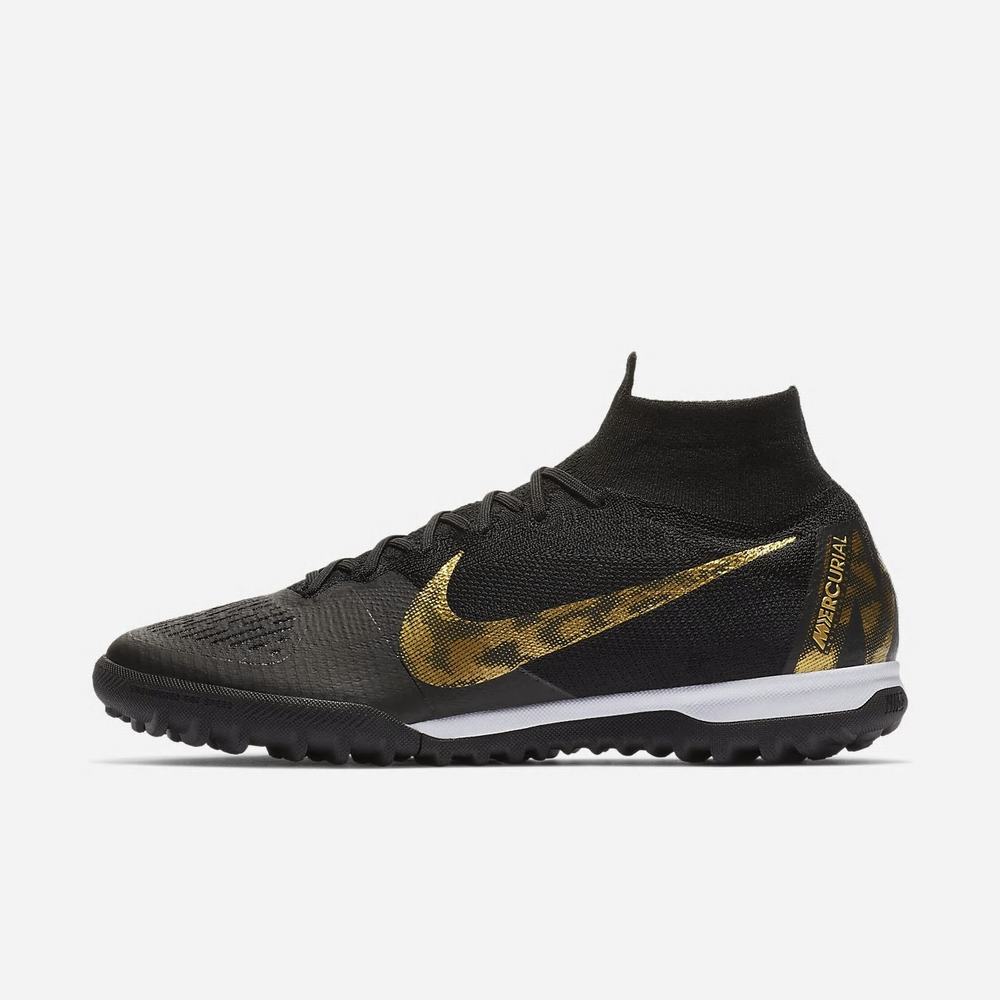 Crampon De Foot Nike SuperflyX 6 Elite TF Noir 3864-052 Black/Metallic Vivid Gold Femme | JDQ-43396835